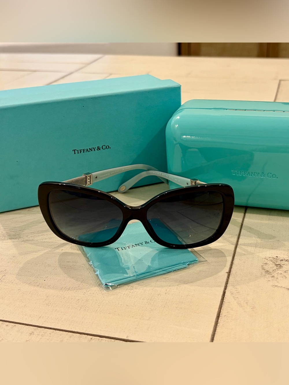 Tiffany & Co. Black Oversized Women's Sunglasses